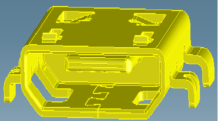 MICRO USB 5PIN PH=0.65mm 沉板0.80    4DIP TYPE 無翻邊